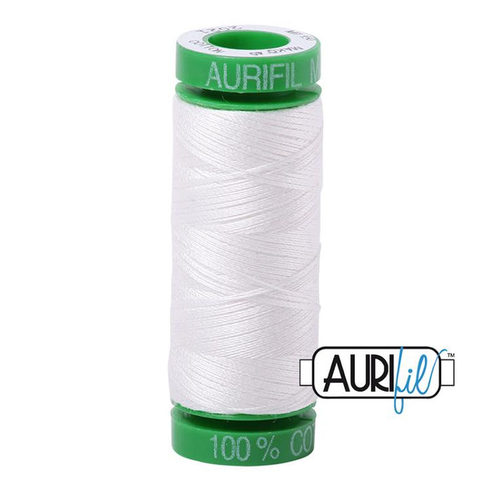 Aurifil 40wt Natural White Cotton Mako Thread - Small Spool - #2021