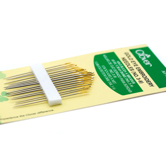 Clover Gold Eye Embroidery Needles (No. 3-9)