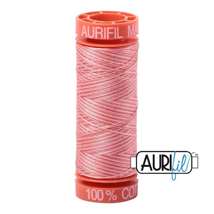 Aurifil 50wt Flamingo Variegated Cotton Mako Thread - Small Spool - #4250