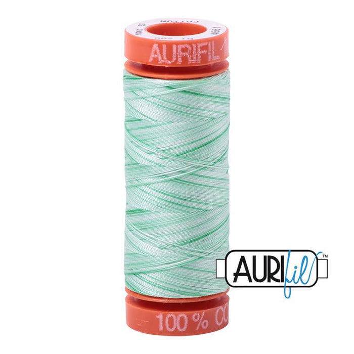 Aurifil 50wt Mint Julep Variegated Cotton Mako Thread - Small Spool - #4661