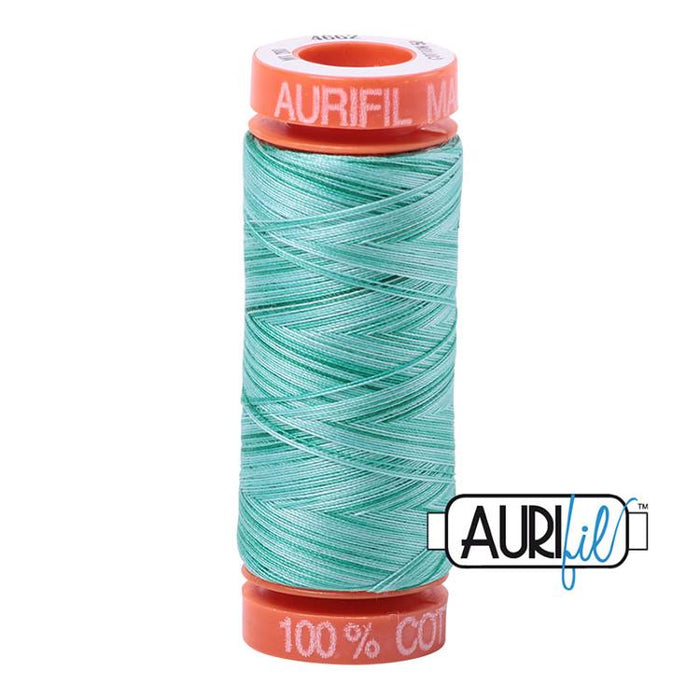 Aurifil 50wt Creme de Menthe Variegated Cotton Mako Thread - Small Spool - #4662