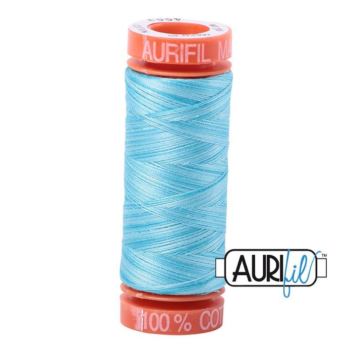 Aurifil 50wt Baby Blue Eyes Variegated Cotton Mako Thread - Small Spool - #4663