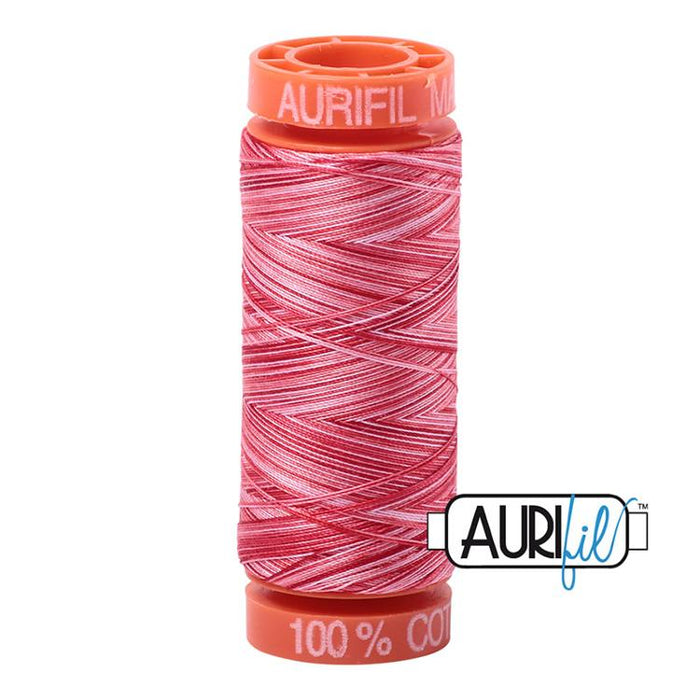 Aurifil 50wt Strawberry Parfait Variegated Cotton Mako Thread - Small Spool - #4668