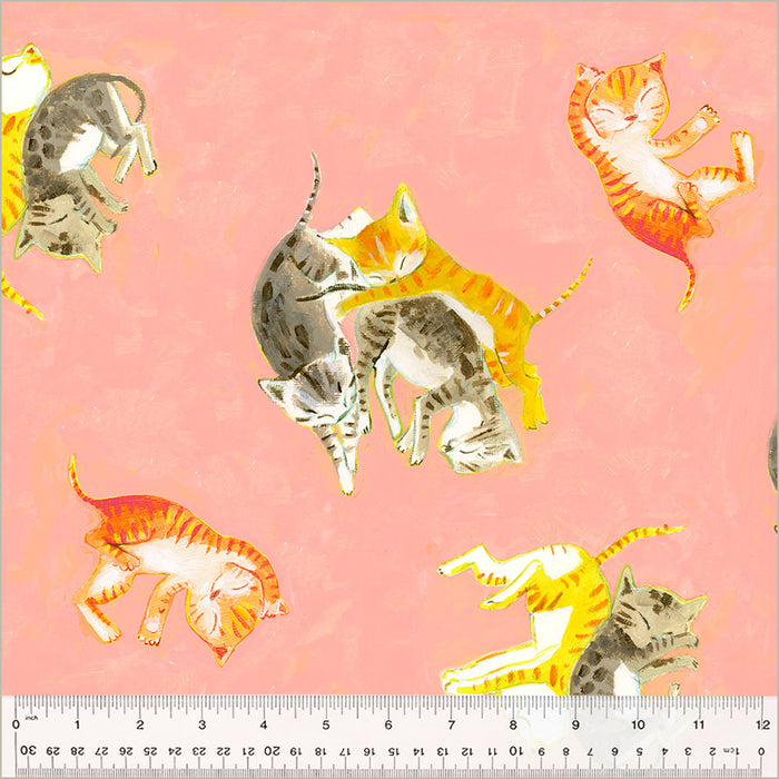 *PRE-ORDER* Heather Ross By Hand, Barn Kittens in Salmon