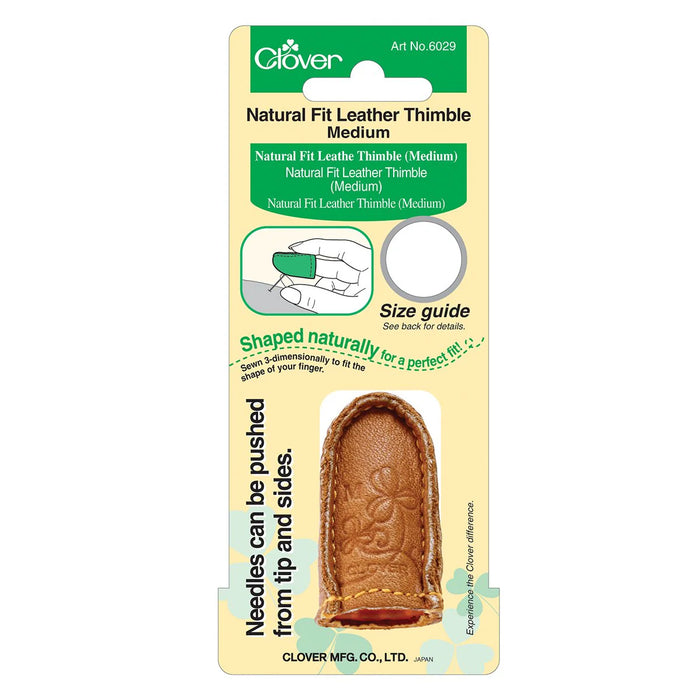 Clover Natural Fit Leather Thimble - Medium