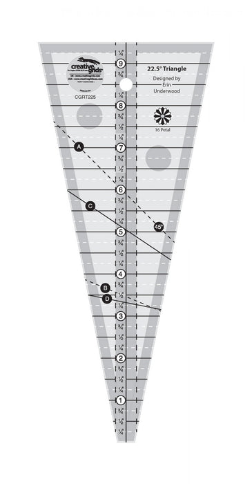 Creative Grids 22-1/2 Degree Triangle Ruler