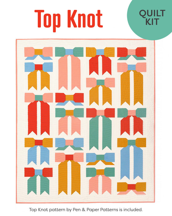 Top Knot quilt kit featuring Kona solids