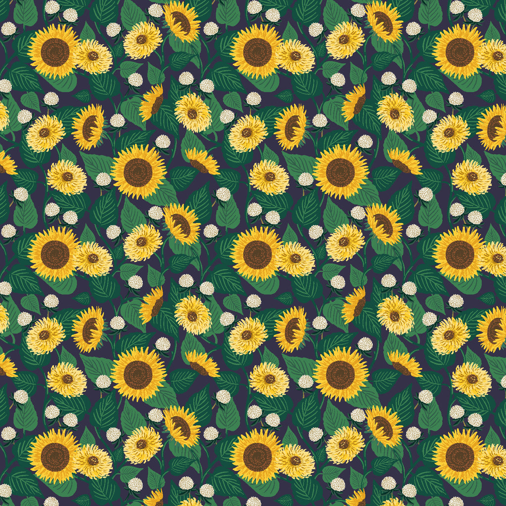 Curio, Sunflower Fields in Cream, Fabric Half-Yards - Picking Daisies